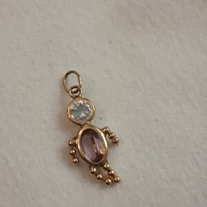 14k gold Birthstone kid June charm or pendant